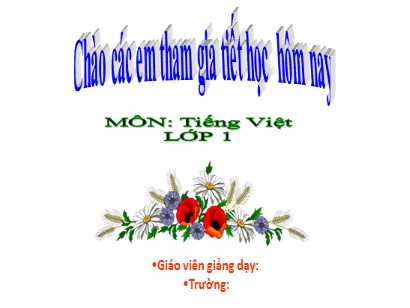 Bài giảng Tiếng Việt Lớp 1 Sách Kết nối tri thức với cuộc sống - Ôn tập chủ đề 4