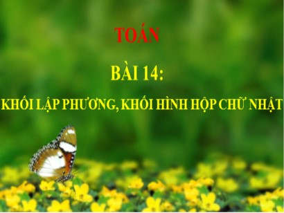 Bài giảng Toán Lớp 1 Sách Kết nối tri thức với cuộc sống - Bài 14: Khối lập phương, khối hình hộp chữ nhật