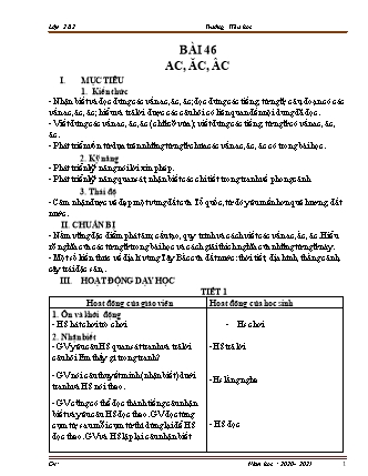 Giáo án Tiếng Việt Lớp 1 Sách Kết nối tri thức với cuộc sống - Tuần 10 - Năm học 2020-2021