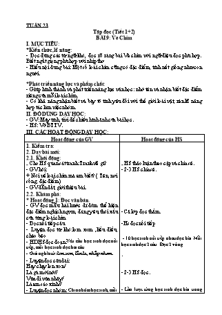 Giáo án Tiếng Việt Lớp 2 Sách Kết nối tri thức với cuộc sống - Tuần 23