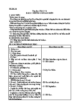 Giáo án Tiếng Việt Lớp 2 Sách Kết nối tri thức với cuộc sống - Tuần 26