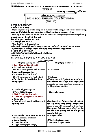 Kế hoạch bài dạy Tổng hợp các môn Lớp 2 Sách Kết nối tri thức với cuộc sống - Tuần 17 - Năm học 2021-2022 - Trường Tiểu học Lê Quý Đôn