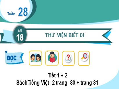 Bài giảng Tiếng Việt Lớp 2 Sách Kết nối tri thức với cuộc sống - Tuần 28 - Bài 18: Thư viện biết đi (Tiết 1+2)