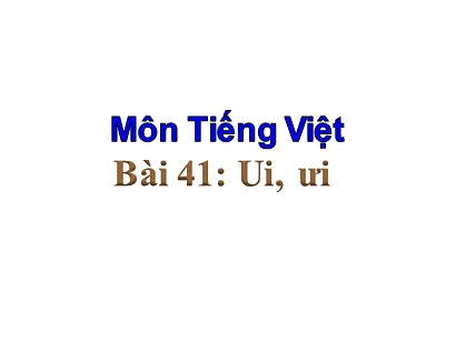 Bài giảng Tiếng Việt Lớp 1 Sách Kết nối tri thức với cuộc sống - Bài 41: Ui, ưi (Bản hay)