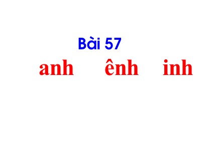 Bài giảng Tiếng Việt Lớp 1 Sách Kết nối tri thức với cuộc sống - Bài 57: Anh, ênh, inh (Bản đẹp)