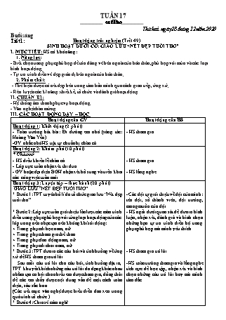 Giáo án Tổng hợp các môn Lớp 1 Sách Kết nối tri thức với cuộc sống - Tuần 17 - Năm học 2020-2021