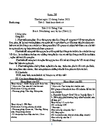 Giáo án Tổng hợp các môn Lớp 1 Sách Kết nối tri thức với cuộc sống - Tuần 26 - Năm học 2020-2021