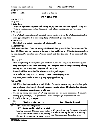 Giáo án Tổng hợp các môn Lớp 1 Sách Kết nối tri thức với cuộc sống - Tuần 4 - Năm học 2020-2021 - Nguyễn Thị Bình