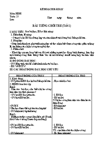 Kế hoạch bài dạy Tiếng Việt Lớp 2 Sách Kết nối tri thức với cuộc sống - Tuần 25