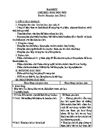 Giáo án Đạo đức 3 (Kết nối tri thức với cuộc sống) - Chủ đề 3: Ham học hỏi -  Bài 04: Ham học hỏi (Tiết 2)