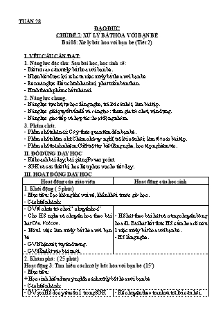 Giáo án Đạo đức 3 (Kết nối tri thức với cuộc sống) - Chủ đề 7: Xử lý bất hòa với bạn bè - Bài 08: Xử lý bất hòa với bạn bè (Tiết 2)