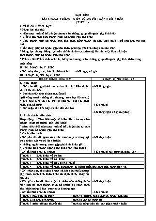 Giáo án Đạo đức 4 (Kết nối tri thức với cuộc sống) - Bài 2: Cảm thông, giúp đỡ người gặp khó khăn