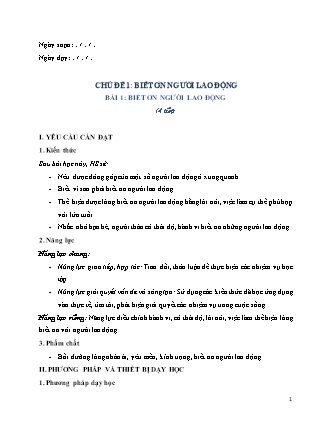 Giáo án Đạo đức Lớp 4 (Kết nối tri thức với cuộc sống) - Chủ đề 1, 2, 3