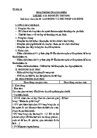 Giáo án Hoạt động trải nghiệm 3 (Kết nối tri thức với cuộc sống) - Tuần 19 - Chủ đề: Gia đình yêu thương