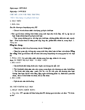 Giáo án Hoạt động trải nghiệm, hướng nghiệp 8 (Kết nối tri thức với cuộc sống) - Chủ đề 1: Em với nhà trường - Tiết 1: Xây dựng và giữ gìn tình bạn - Năm học 2023-2024