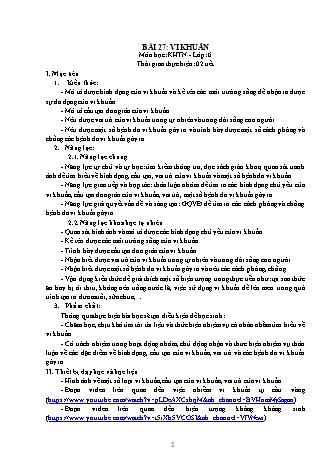 Giáo án Khoa học tự nhiên 6 (Kết nối tri thức với cuộc sống) - Bài 27: Vi khuẩn