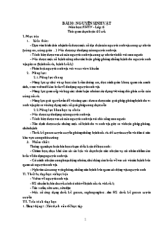 Giáo án Khoa học tự nhiên 6 (Kết nối tri thức với cuộc sống) - Bài 30: Nguyên sinh vật