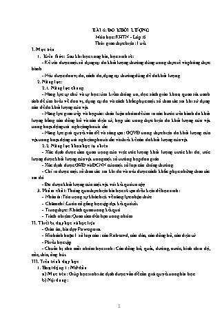 Giáo án Khoa học tự nhiên 6 (Kết nối tri thức với cuộc sống) - Bài 6: Đo khối lượng