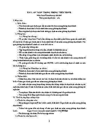 Giáo án Khoa học tự nhiên 6 (Kết nối tri thức với cuộc sống) - Bài 2: An toàn trong phòng thực hành