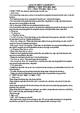 Giáo án Khoa học tự nhiên 8 (Kết nối tri thức với cuộc sống) - Bài 2: Phản ứng hóa học