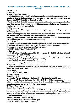 Giáo án Khoa học tự nhiên 8 (Kết nối tri thức với cuộc sống)