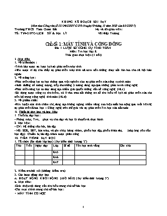 Giáo án Tin học 8 (Kết nối tri thức với cuộc sống) - Chủ đề 1: Máy tính và cộng đồng - Bài 1: Lược sử công cụ tính toán - Võ Nhật Trường