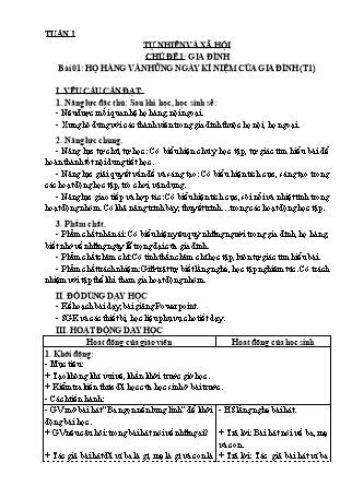 Giáo án Tự nhiên và Xã hội 3 (Kết nối tri thức với cuộc sống) - Tuần 1-4