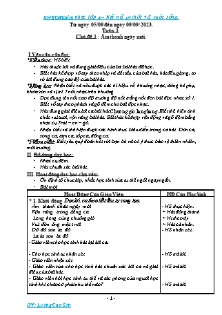 Kế hoạch bài dạy Âm nhạc Lớp 4 (Kết nối trí thức với cuộc sống) - Tuần 1, Chủ đề 1: Âm thanh ngày mới - Năm học 2023-2024