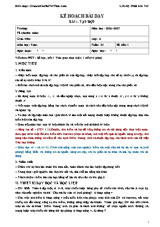 Kế hoạch bài dạy Toán lớp 6 tích hợp năng lực số và AI đầy đủ cả năm học 2026-2027